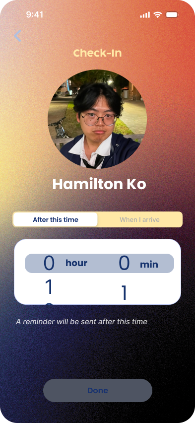 Checkin screen